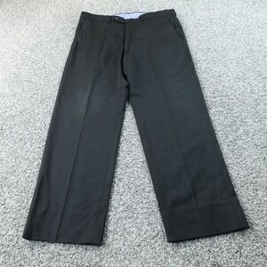 Peter Manning Pants Mens 33X27 Black Wool Chino Dress Slacks Trouser Flat Front